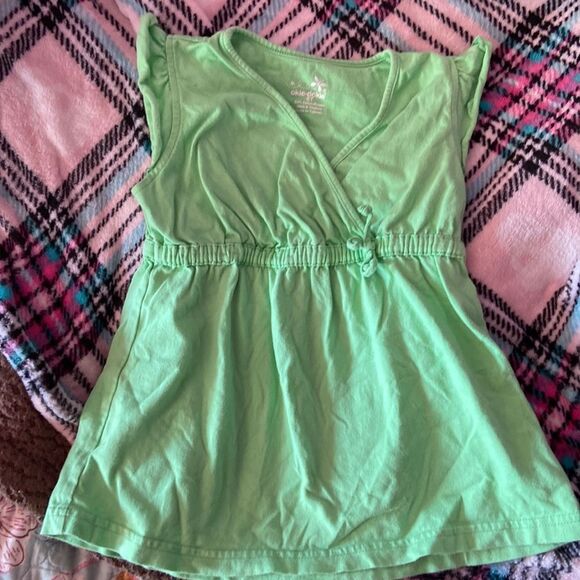 okie dokie Other - Okie Dokie Girl's Pale Green Short Sleeve Tunic Top Size 5T Casual Shirt
